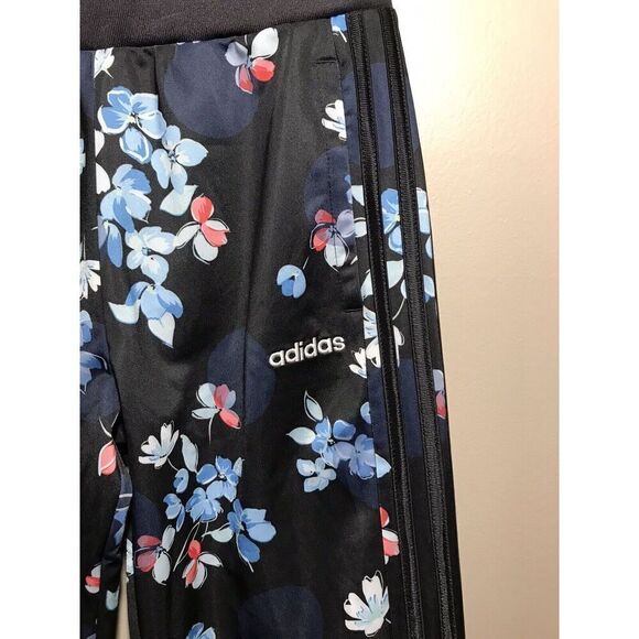 Adidas Girls Floral Tricot Jogger Pants Sz Large 14 Style AK4615 Print Black - Picture 7 of 7